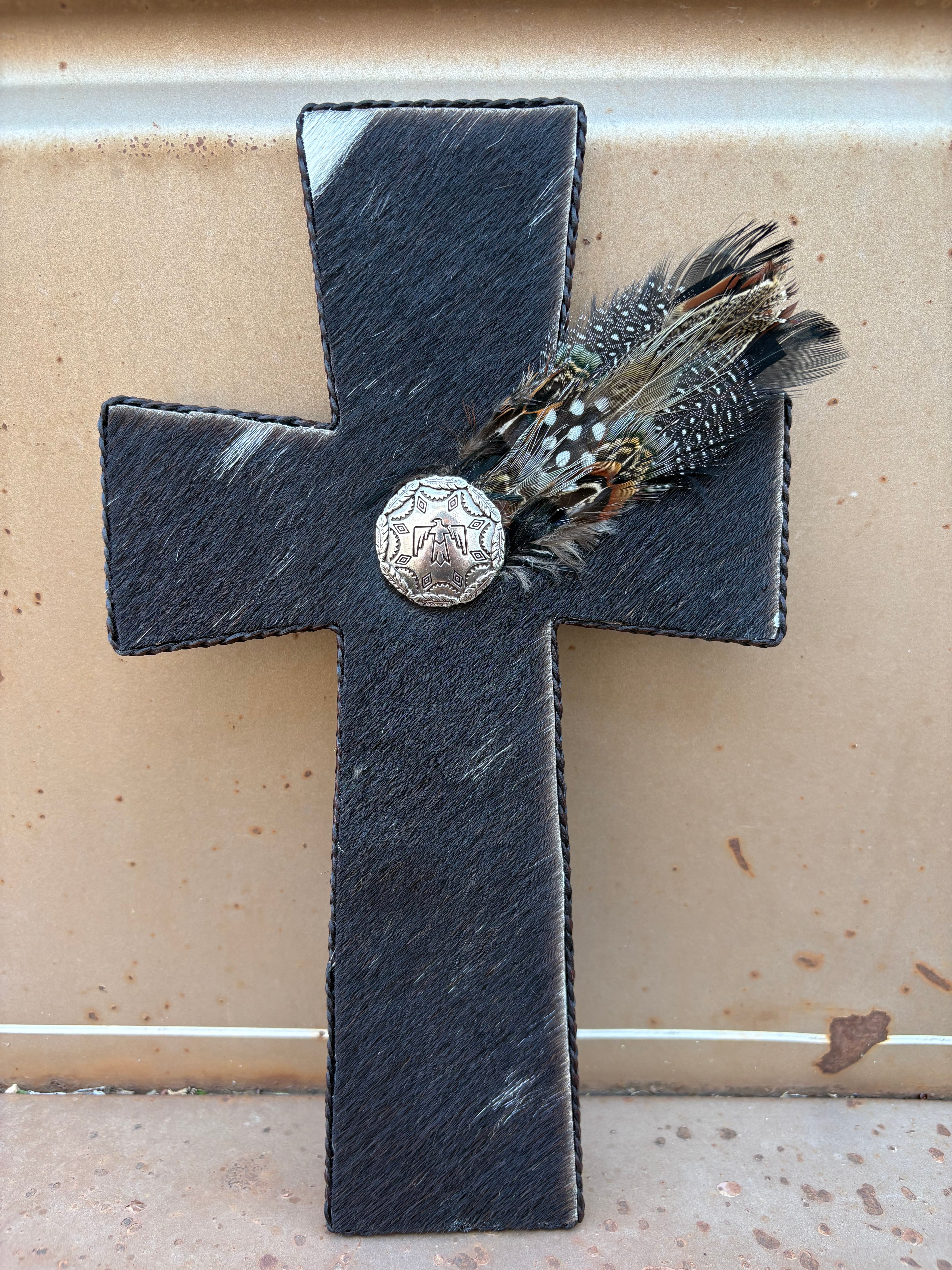 Small Black Cowhide Cross