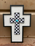 Black and White Checker Cross