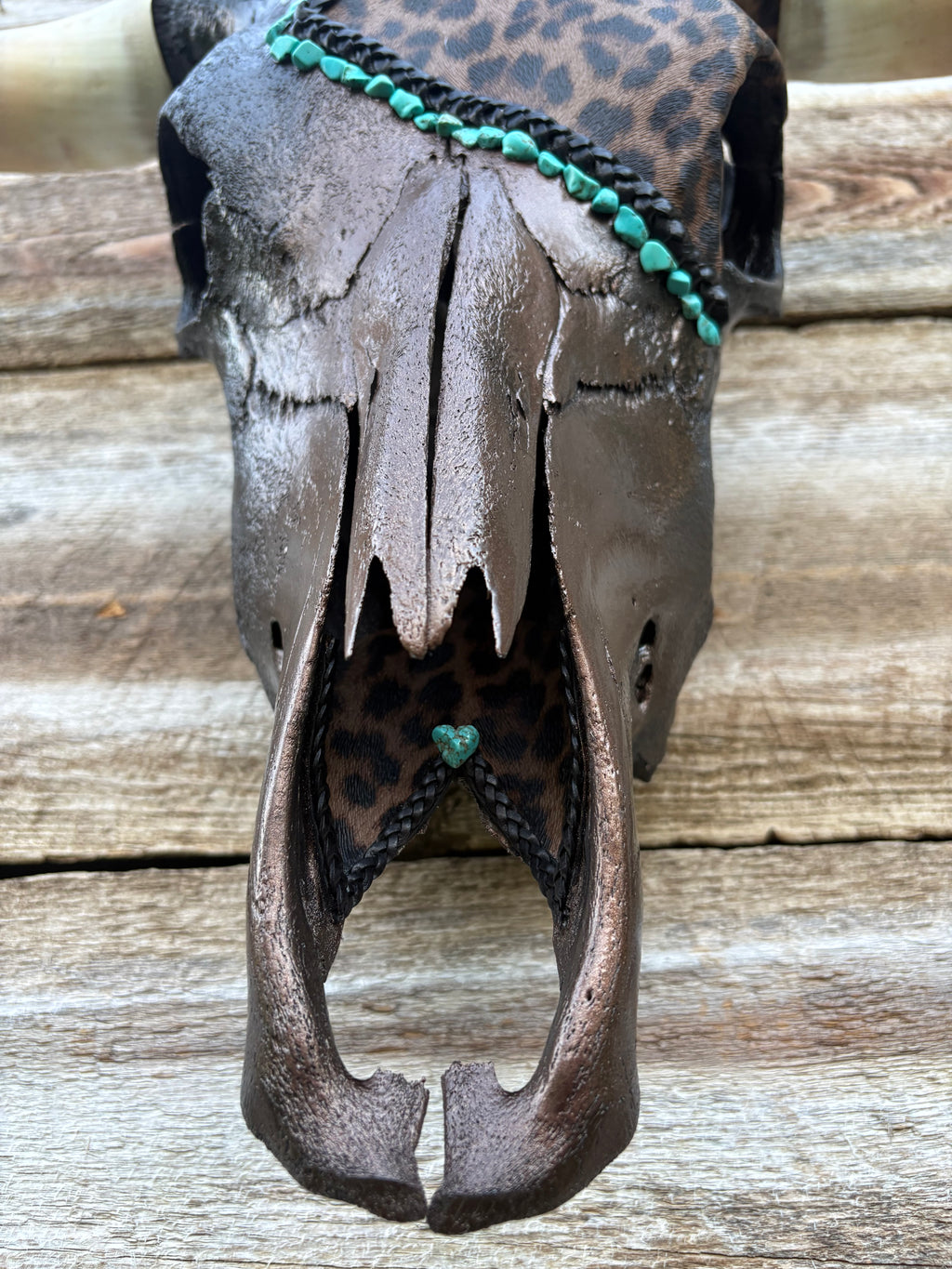 Metallic Brown/Black Leopard Steer
