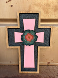 Navy Blue and Pink Cross
