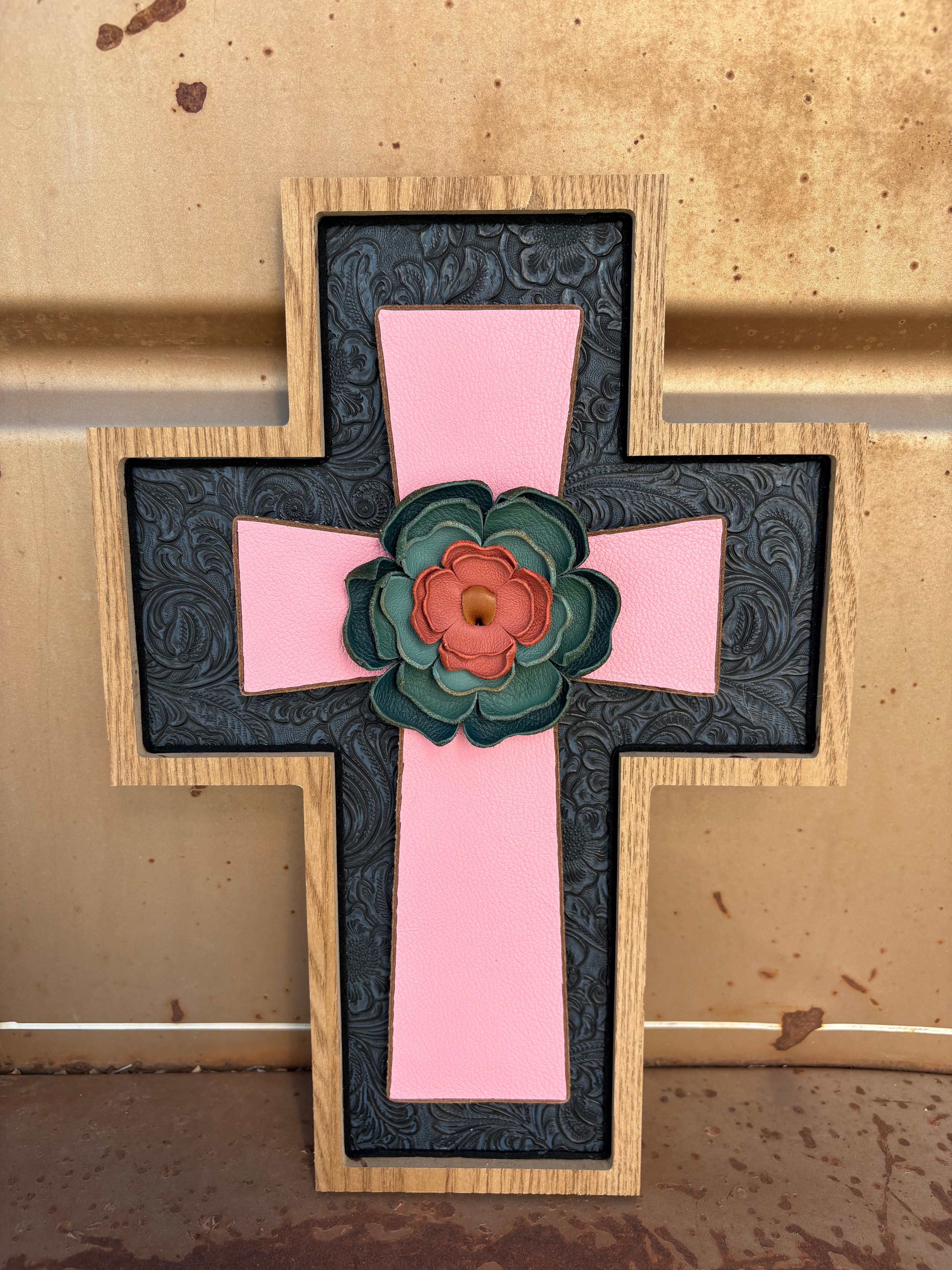 Navy Blue and Pink Cross