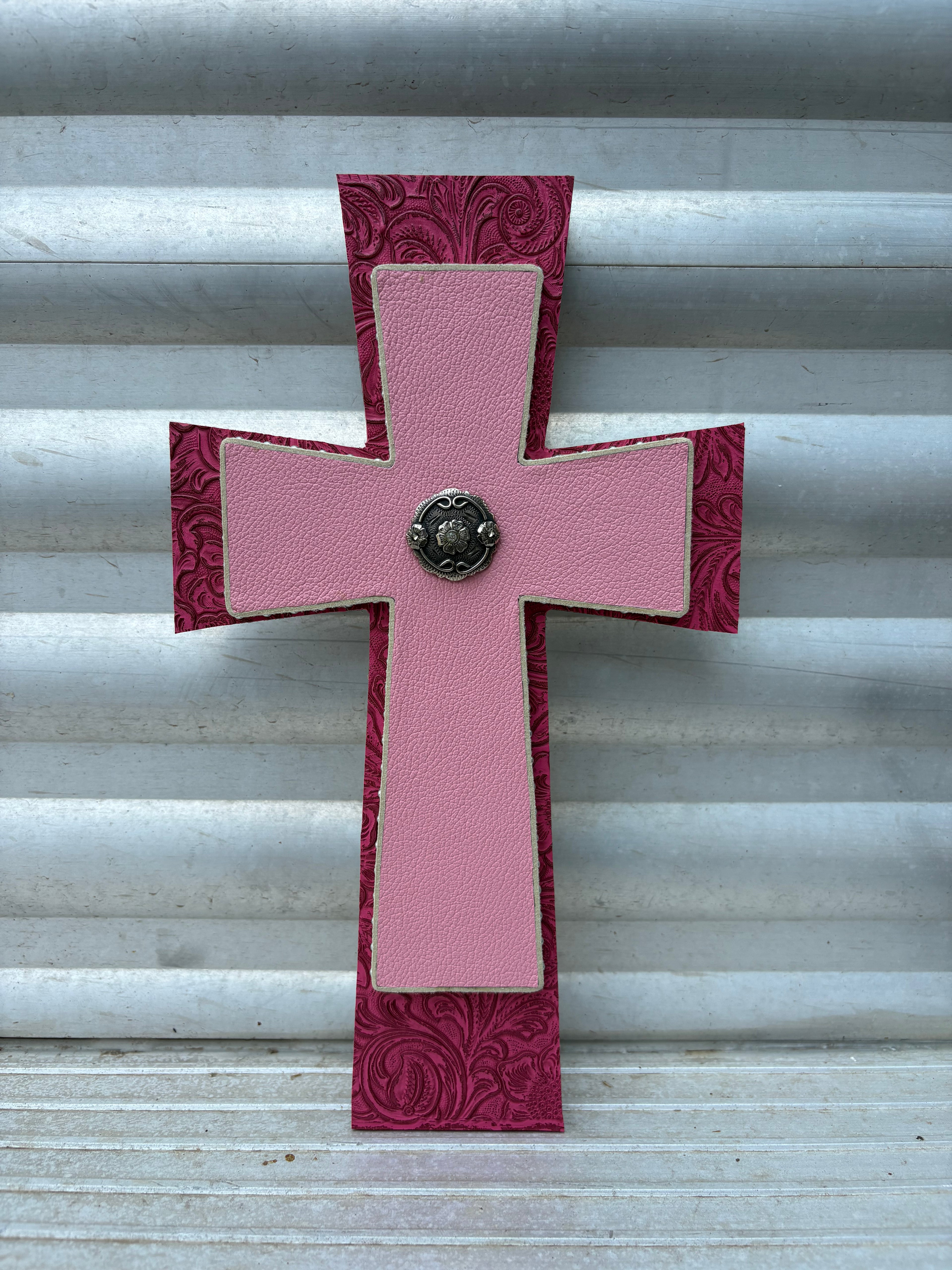 Small Double Pink Cross