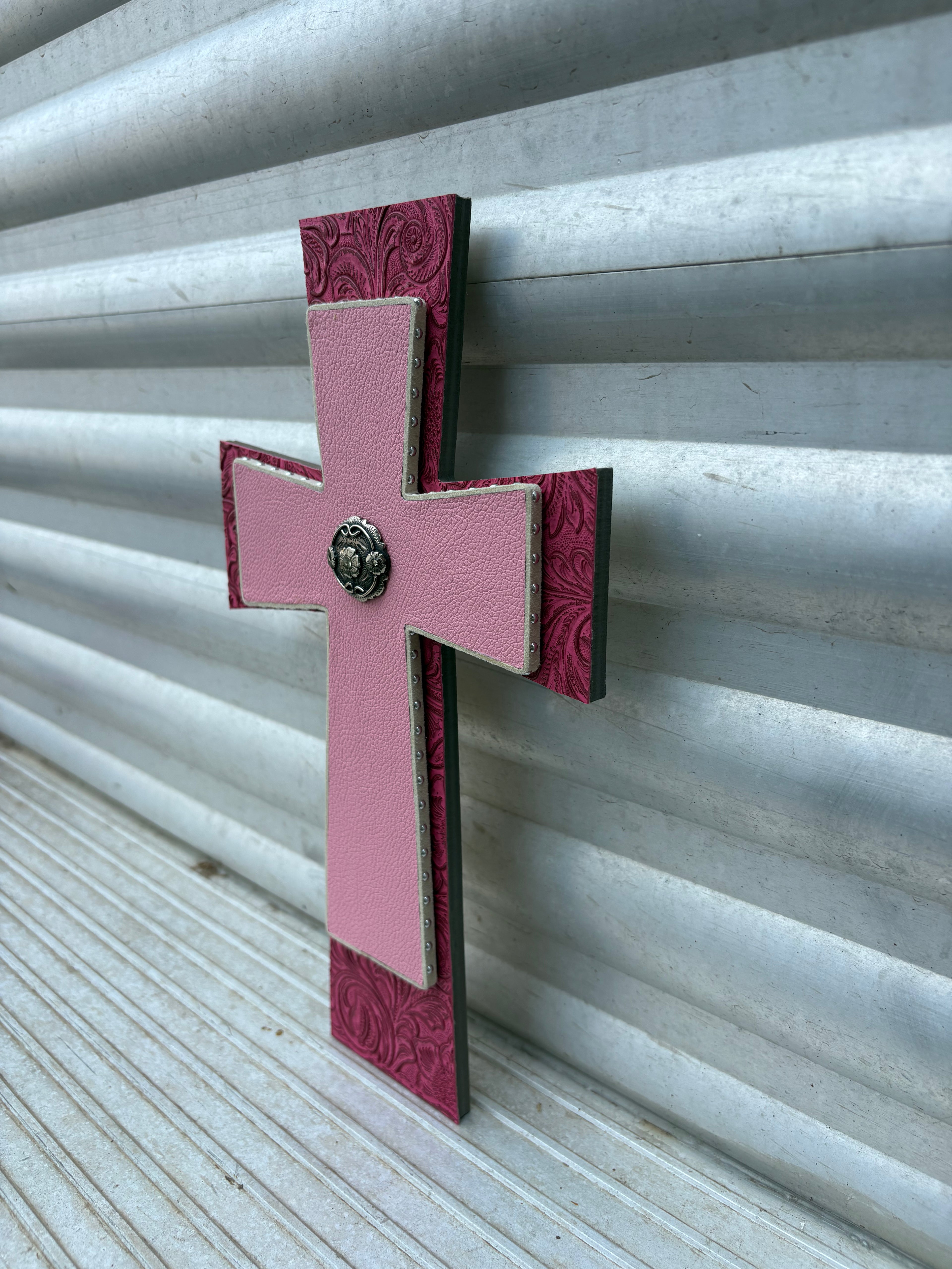 Small Double Pink Cross